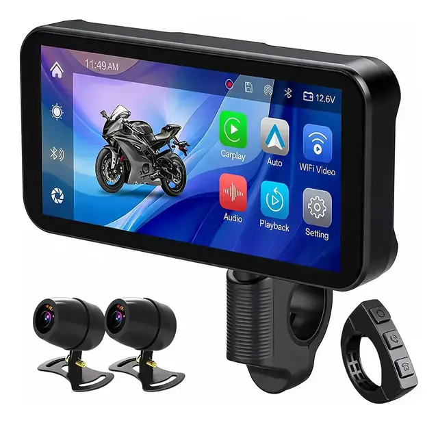 Pantalla Carplay Moto Camara Impermeable Motos Tpms Android